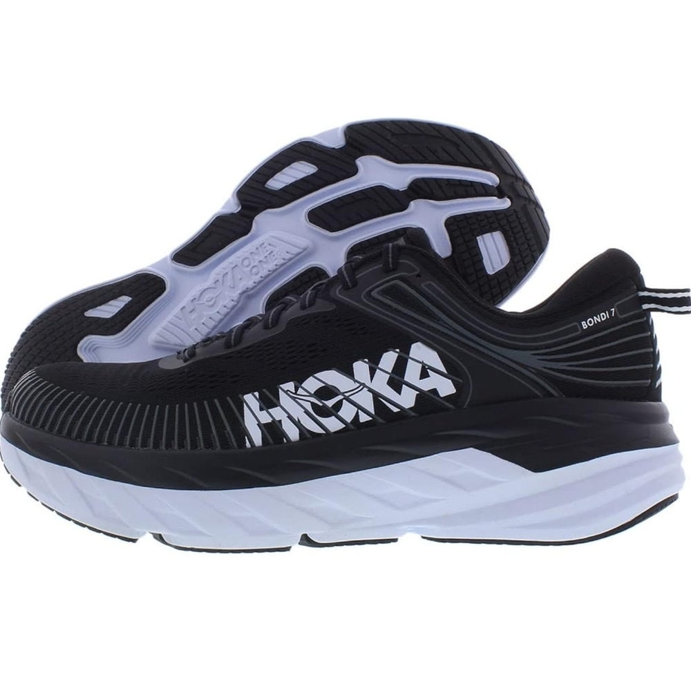 Hoka Black and White Athletic Shoes